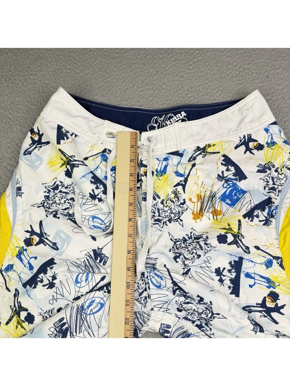 Vintage Kirra Board Shorts Size 31 Y2K 90s 10” Drawstring Surf Skate
